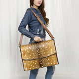 ADBG1420 Briefcase Hair On Genuine Leather Women Bag Western Handbag Purse