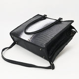 American Darling ADBG1422 Tote Crocodile Embossed Genuine Leather Women Bag Western Handbag Purse