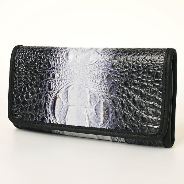 American Darling Crocodile Embossed Western Leather Wallet Bag - Genuine Leather Women's Wallet - Uhorse
