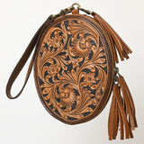 American Darling Adbga516 Wristlet Hand Tooled Genuine Leather Women Bag Western Handbag Purse