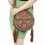 American Darling Canteen Beautifully Hand Tooled Genuine Leather women bag western handbag purse