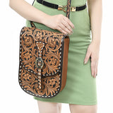 American Darling Adbga522 Cross Body I Hand Tooled Genuine Leather Women Bag Western Handbag Purse