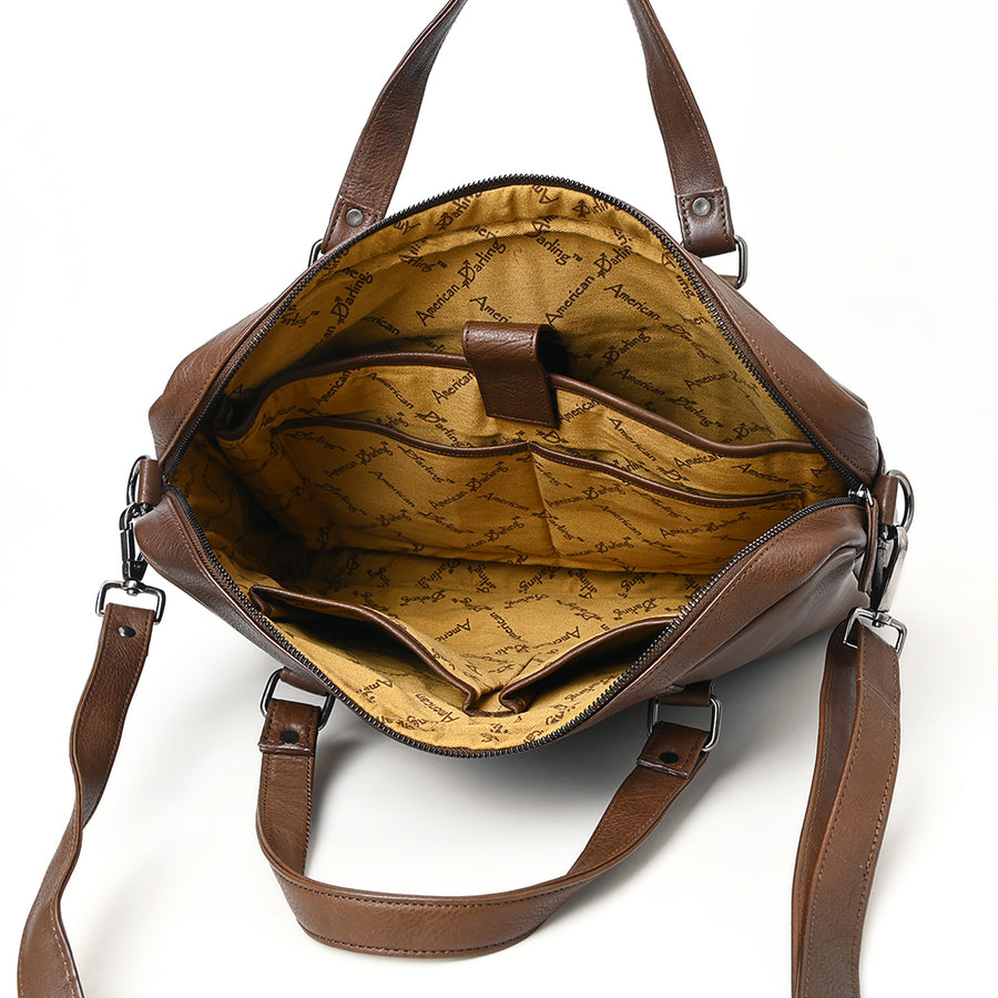 American Darling Briefcase Western Genuine Leather Handcrafted Messenger Laptop Bag with Detachable Shoulder Strap