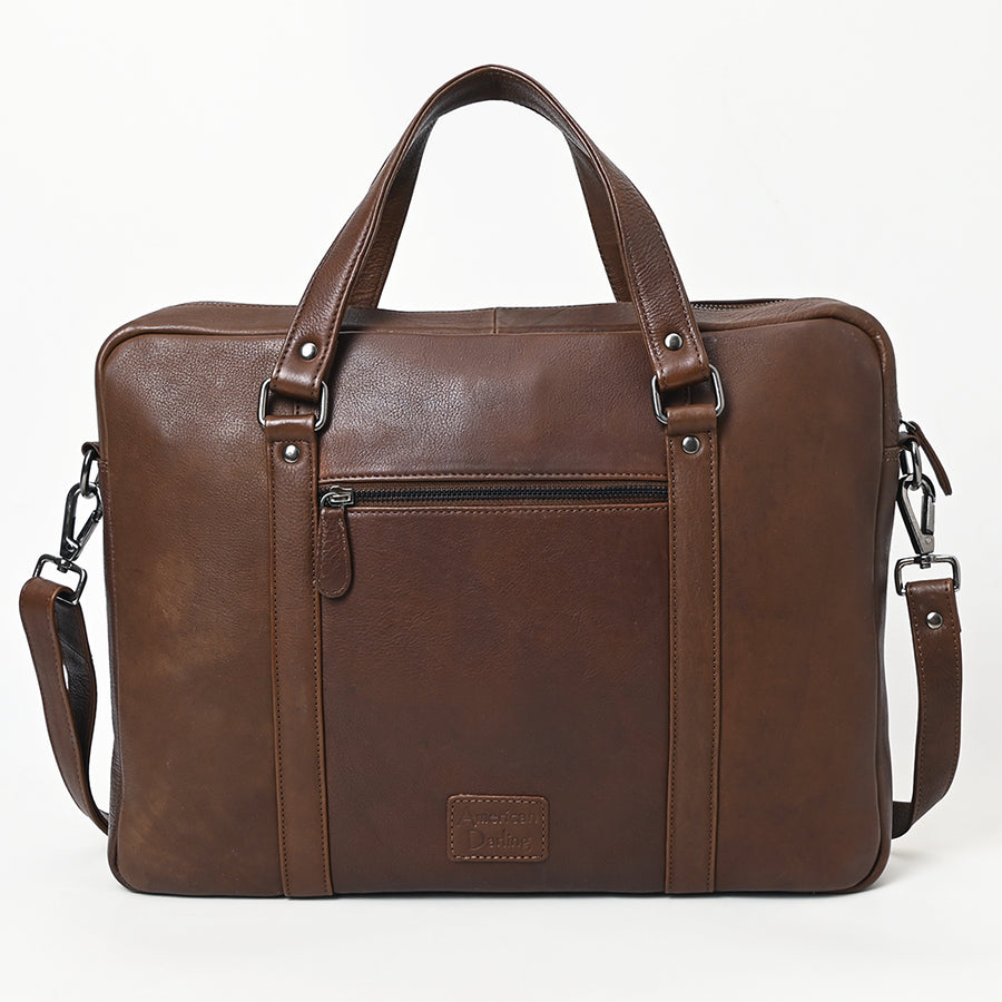 American Darling Briefcase Western Genuine Leather Handcrafted Messenger Laptop Bag with Detachable Shoulder Strap