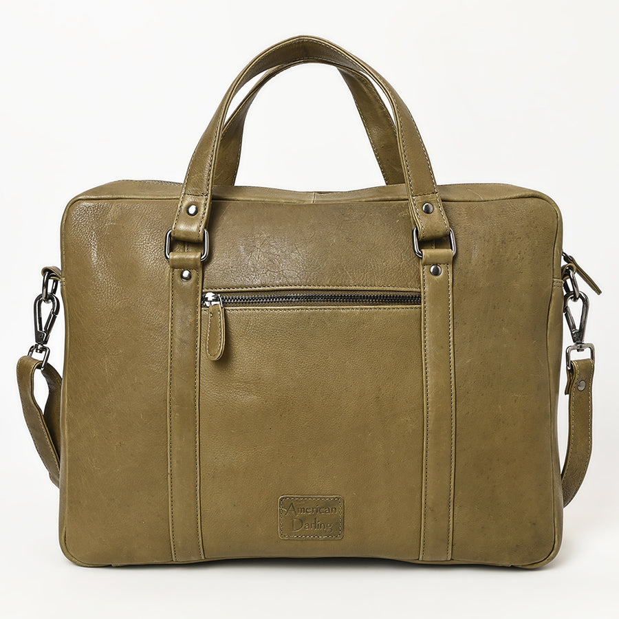 American Darling Briefcase Western Genuine Leather Handcrafted Messenger Laptop Bag with Detachable Shoulder Strap