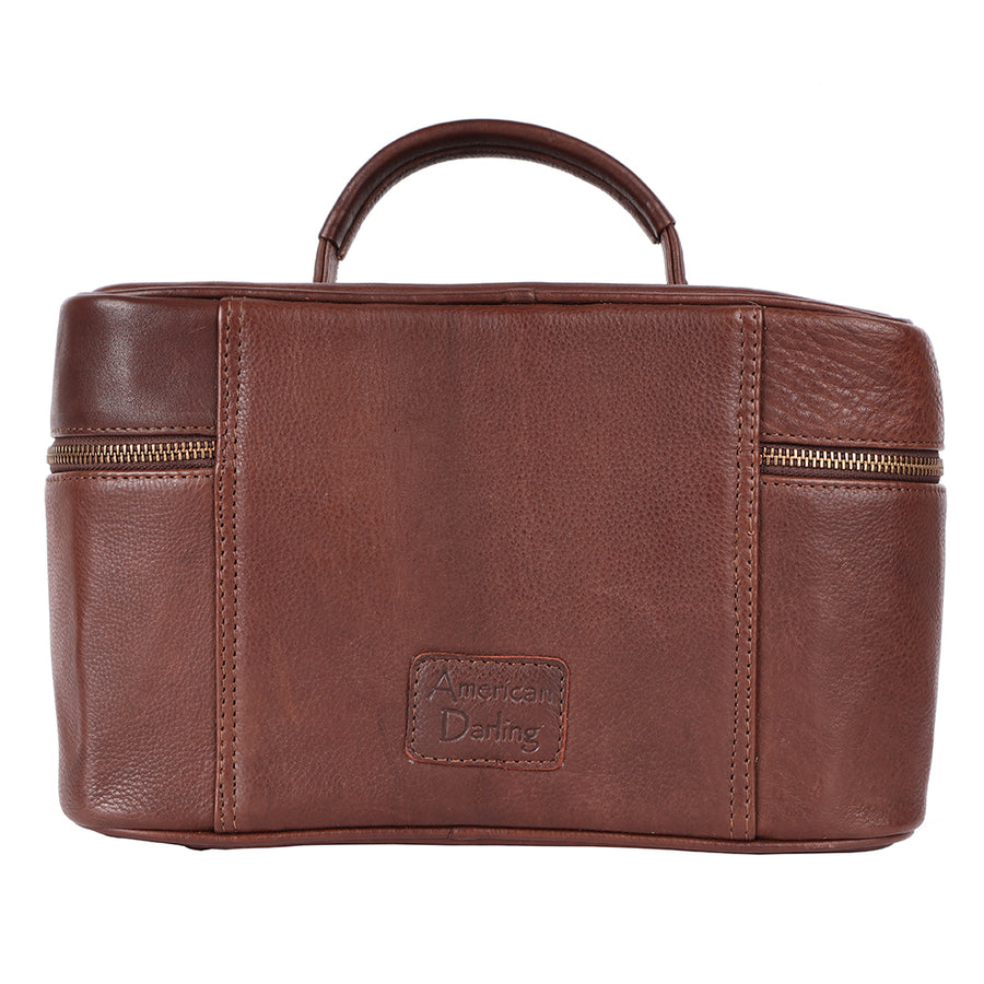 American Darling Jewelry Case Western Genuine Leather Handcrafted Vanity Box Travel Cosmetics Organizer Case