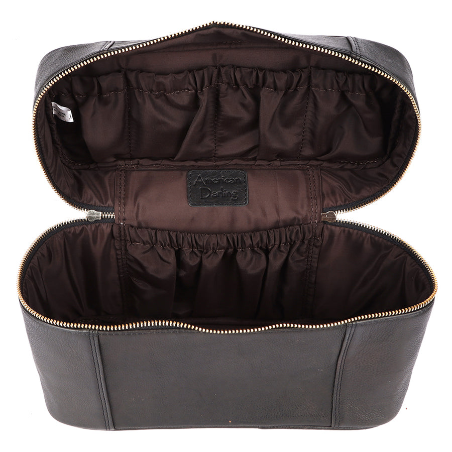 American Darling Jewelry Case Western Genuine Leather Handcrafted Vanity Box Travel Cosmetics Organizer Case