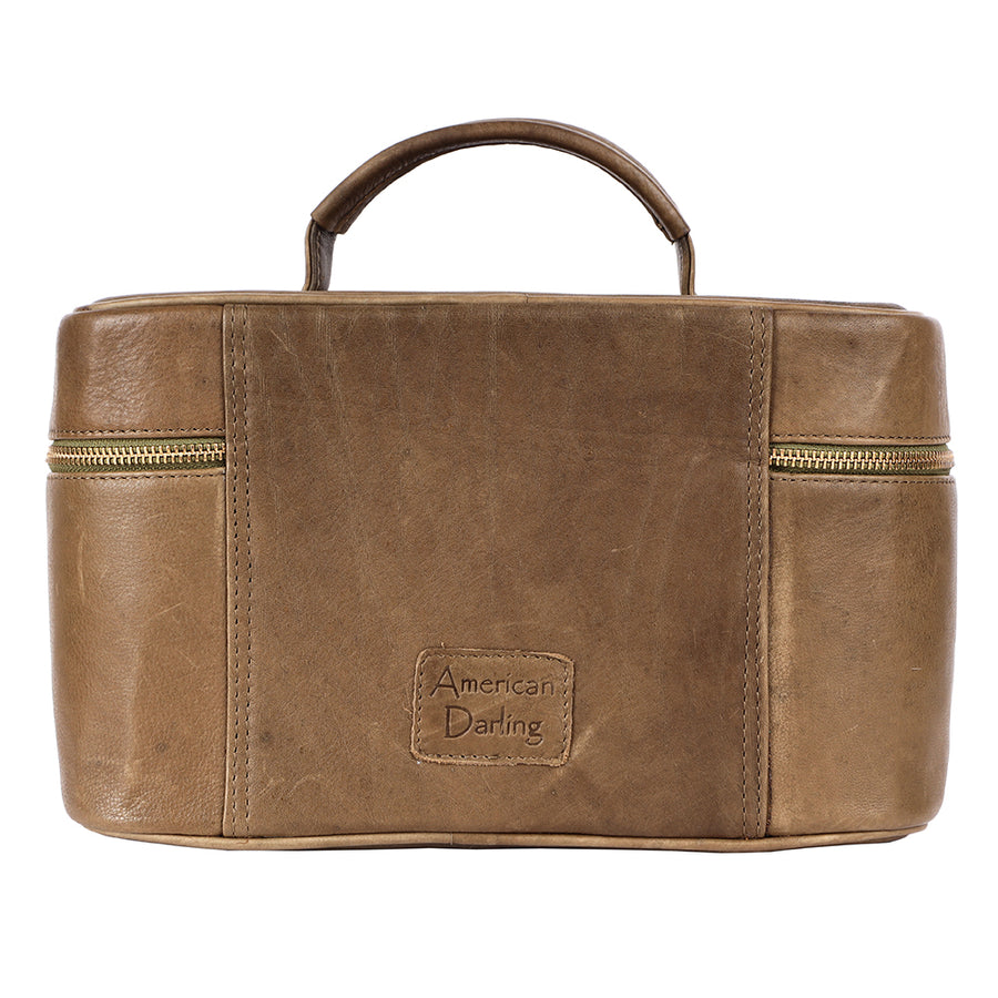 American Darling Jewelry Case Western Genuine Leather Handcrafted Vanity Box Travel Cosmetics Organizer Case