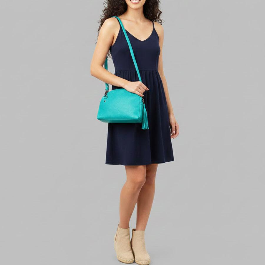American Darling Small Cross body Bag Western Genuine Leather Handcrafted Purse with Fringes and YKK Zipper