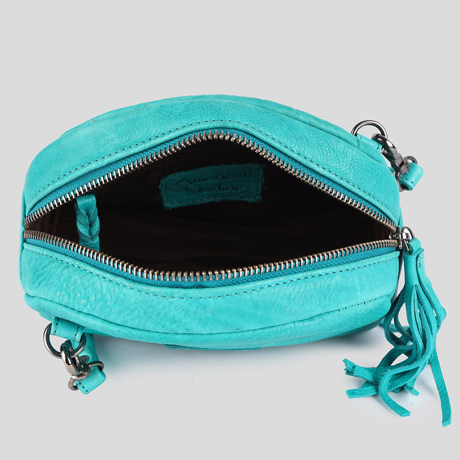 American Darling Small Cross body Bag Western Genuine Leather Handcrafted Purse with Fringes and YKK Zipper