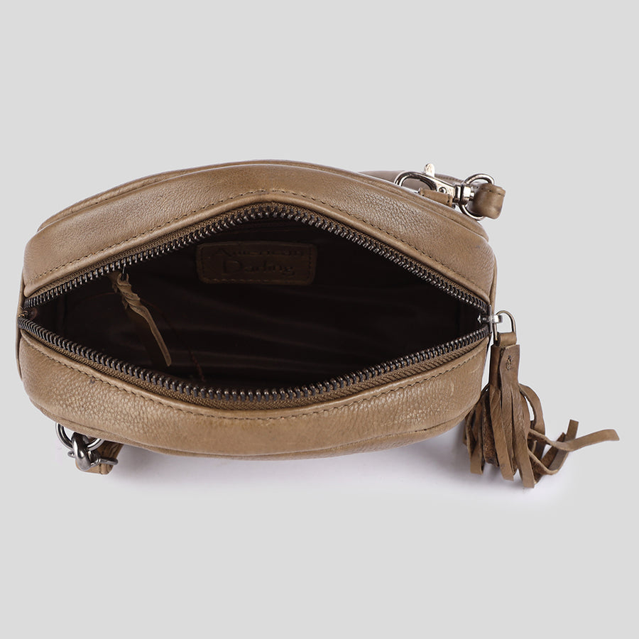 American Darling Small Cross body Bag Western Genuine Leather Handcrafted Purse with Fringes and YKK Zipper