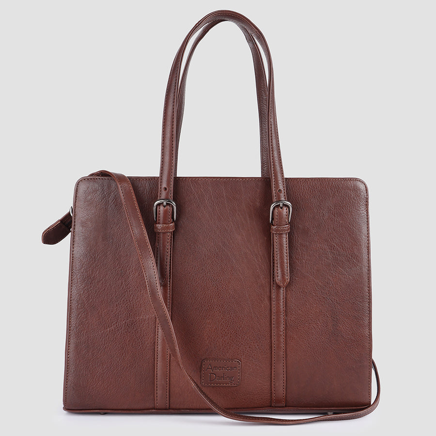American Darling Tote Bag Western Genuine Leather Handcrafted Shoulder Purse with Adjustable Handles and YKK Zipper