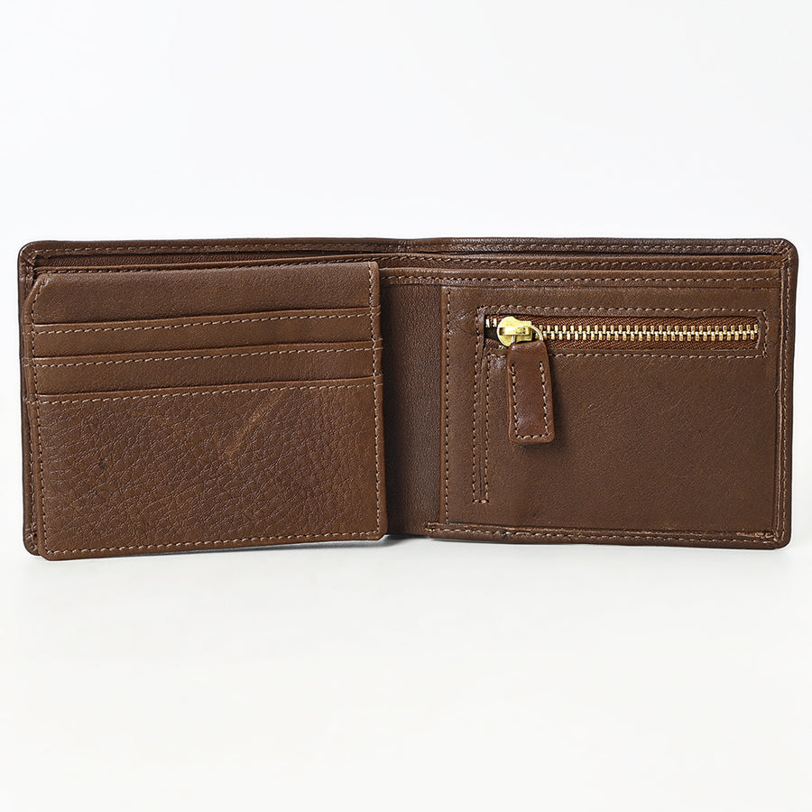 American Darling Wallet Western Genuine Leather Handcrafted Classic Bifold Pocket Wallet with YKK Zipper Coin Pocket