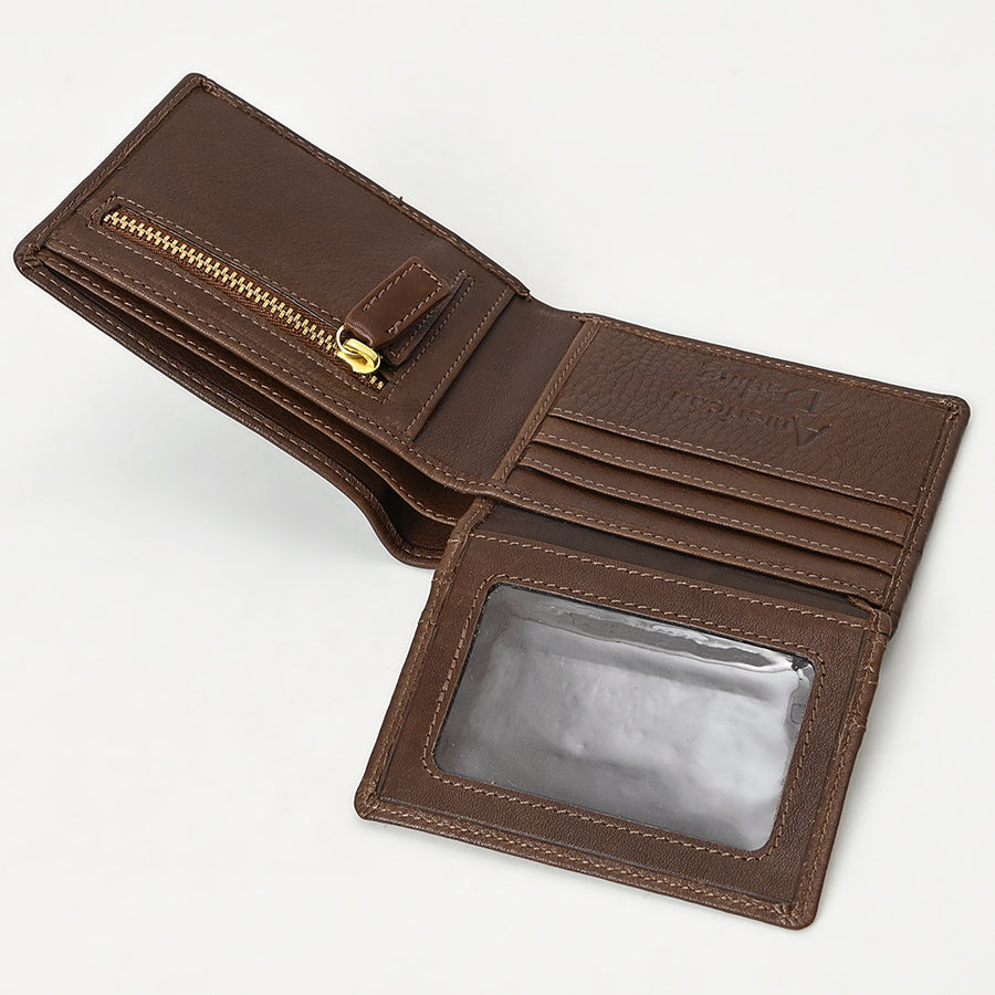 American Darling Wallet Western Genuine Leather Handcrafted Classic Bifold Pocket Wallet with YKK Zipper Coin Pocket
