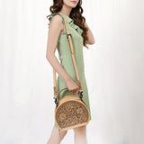 American Darling Canteen Hand Tooled Genuine Leather Women's Bag Western Handbag Purse |