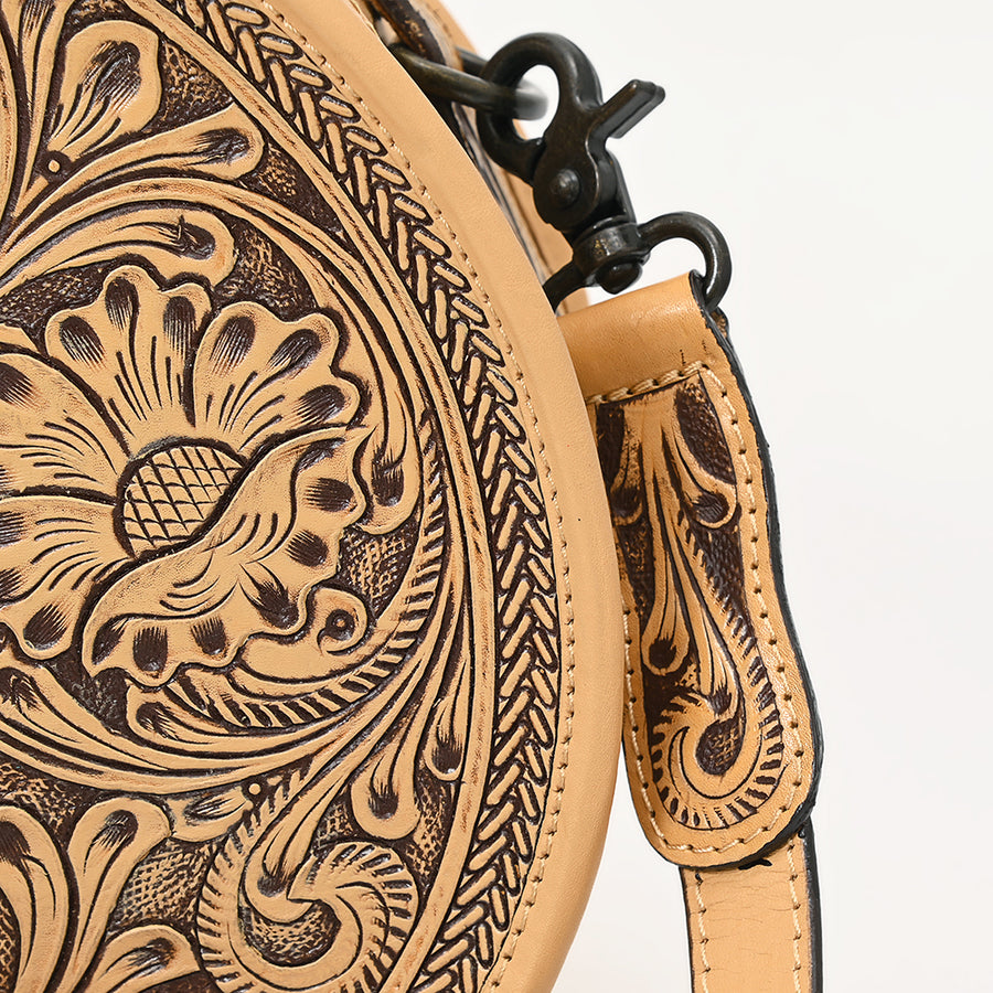 American Darling Canteen Hand Tooled Genuine Leather Women's Bag Western Handbag Purse