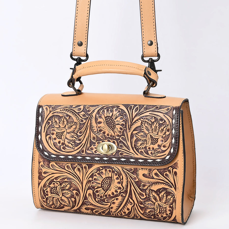 American Darling Backpack Hand Tooled Genuine Leather Women Bag Western Handbag Purse | Travel Bags - Hilason