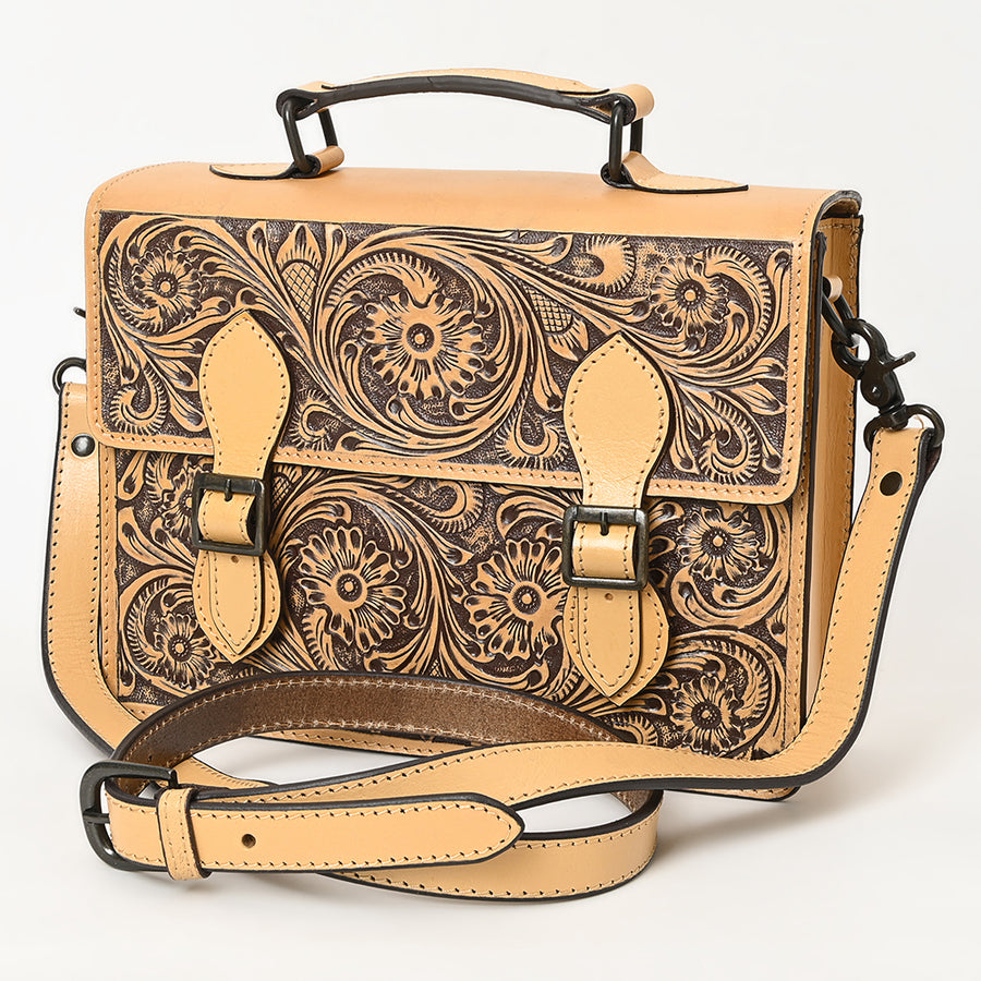 American Darling Briefcase Hand Tooled Genuine Leather women bag western handbag purse - Uhorse