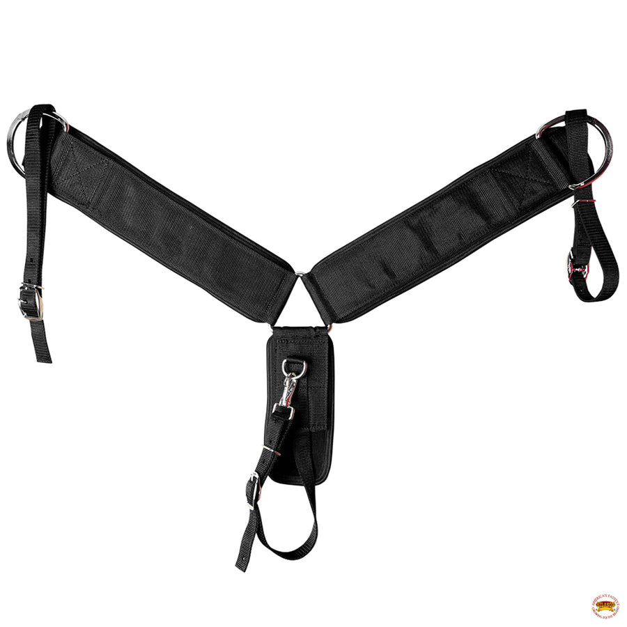 HILASON Western Horse Tack Neoprene Nylon Breast Collar Black |Nylon | Collars For Horses Set