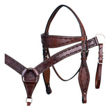 HILASON Western Horse Headstall Breast Collar Set Tack Genuine American Leather