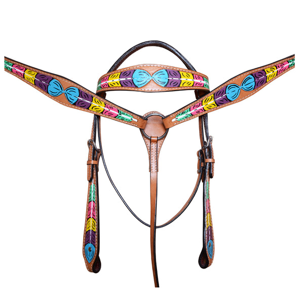 HILASON Western Horse Genuine Leather Breast Collar Tan - Uhorse