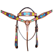 HILASON Western Horse Genuine Leather Breast Collar Tan