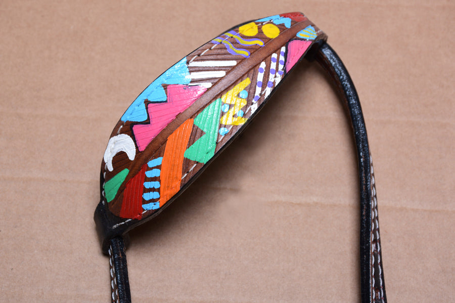 HILASON Western Horse Genuine Leather Printed Tack set Black | for