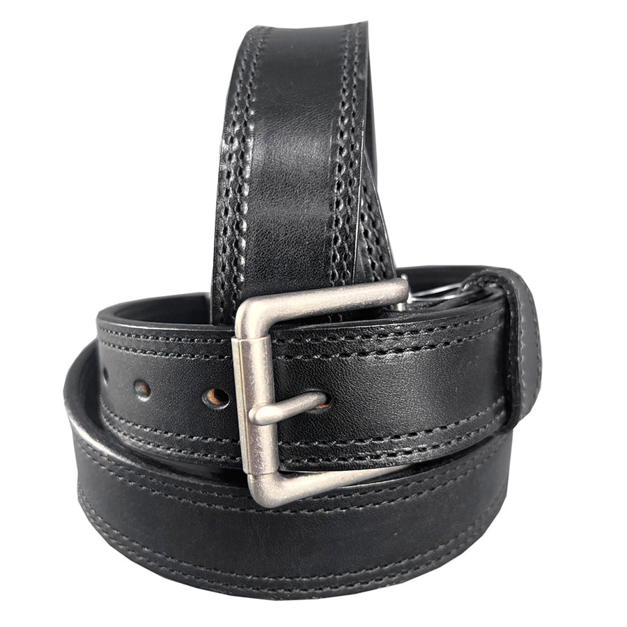 58 In HILASON Western Heavy Duty Genuine Leather men's Belt Black - Uhorse