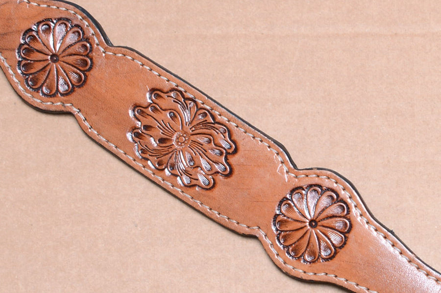 COMFYTACK Western Horse Hand Tooled Genuine Leather Headstall Breast Collar Tack
