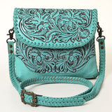 American Darling Western Leather Crossbody Bag – Handcrafted with Hand-Tooled Floral Carving, Genuine Leather, Durable and Stylish