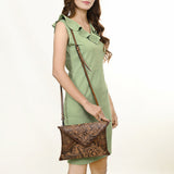 American Darling Envelope Hand Tooled Genuine Leather women bag western handbag purse