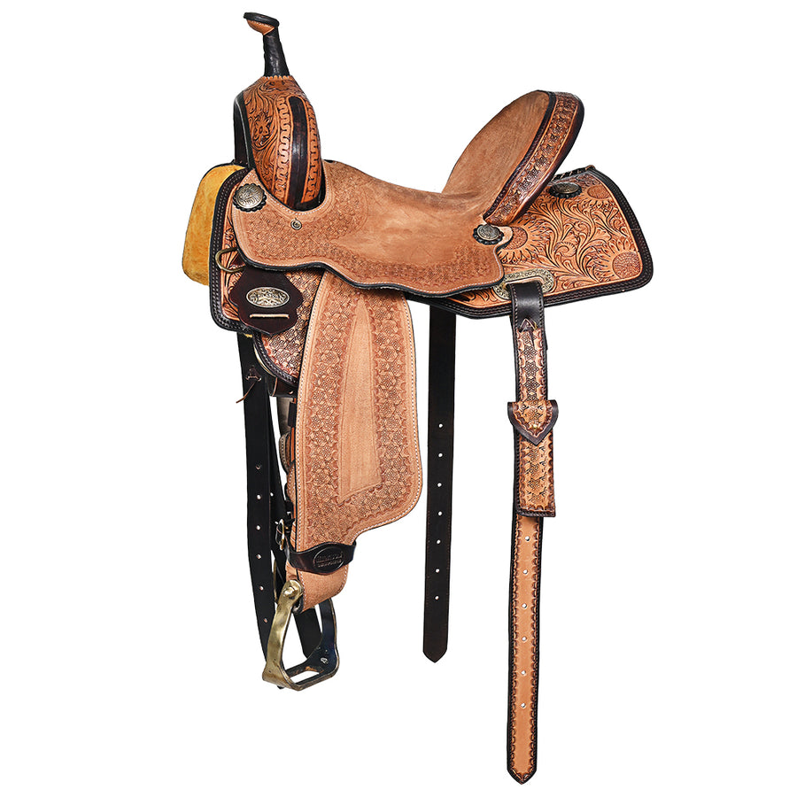 HILASON Western Horse Saddle American Leather Trail Barrel Brown - Uhorse
