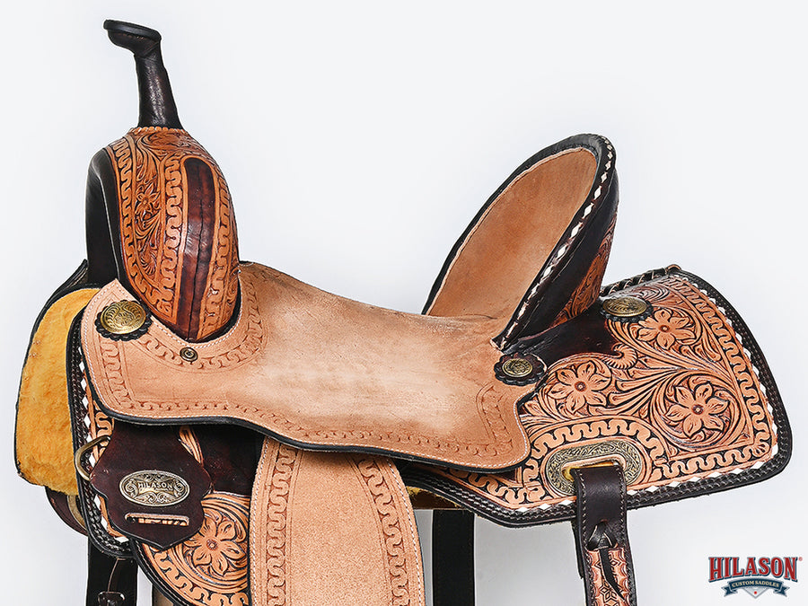 HILASON Western Horse Saddle American Leather Trail Barrel Brown