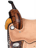 HILASON Western Horse Saddle American Leather Trail Barrel Brown