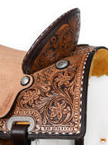 HILASON Western Horse Saddle American Leather Trail Barrel Brown