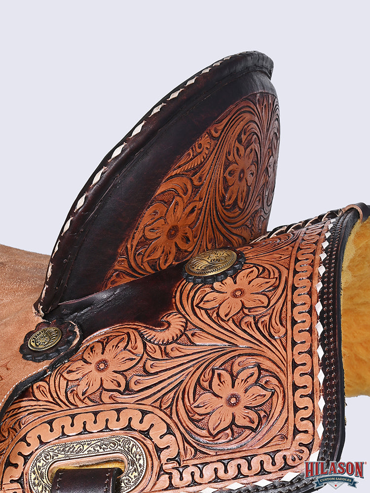 HILASON Western Horse Saddle American Leather Trail Barrel Brown