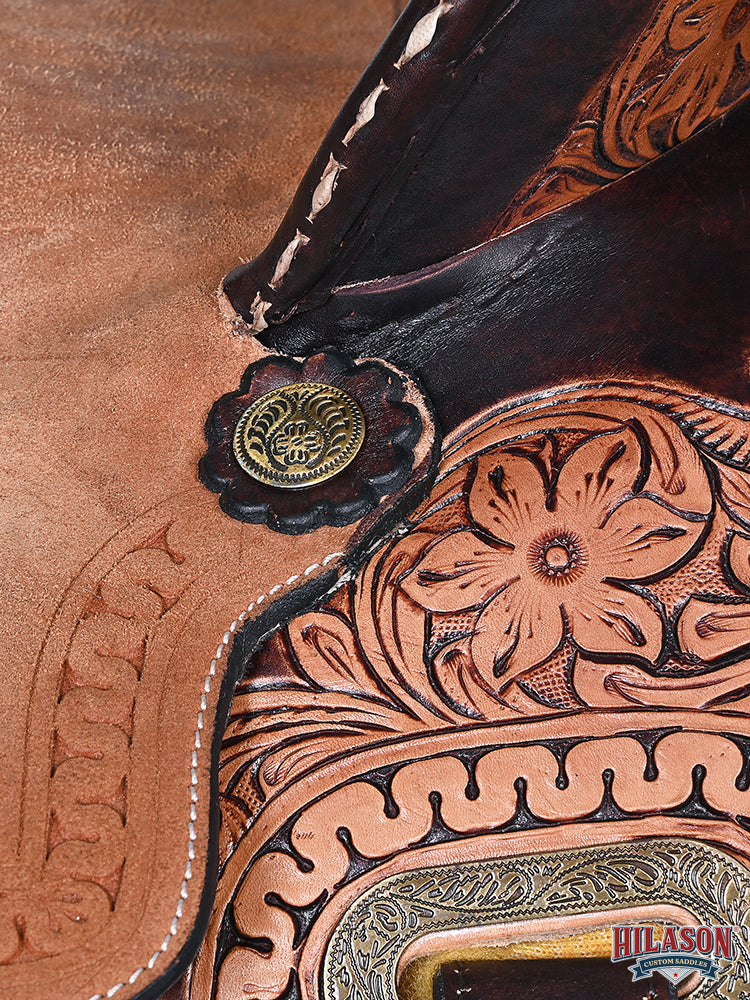 HILASON Western Horse Saddle American Leather Trail Barrel Brown