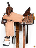 HILASON Western Horse Saddle American Leather Trail Barrel Brown