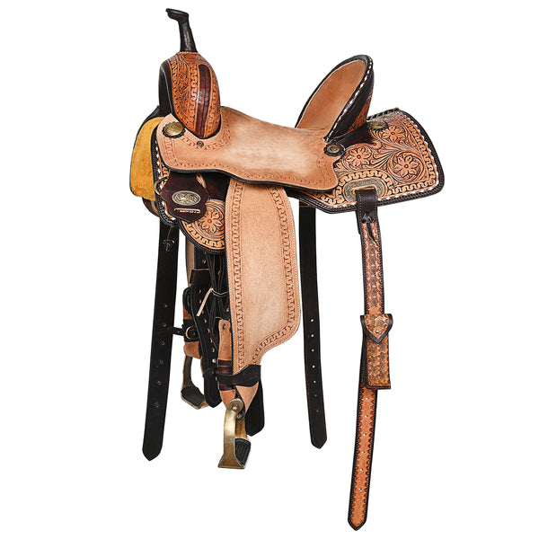 HILASON Western Horse Saddle American Leather Trail Barrel Brown - Uhorse