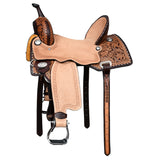 HILASON Western Horse Saddle American Leather Trail Barrel Brown