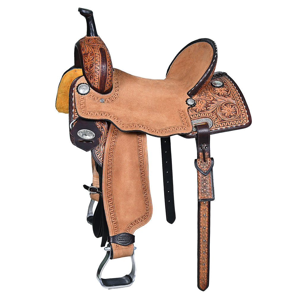 15 In Hilason Western Horse Trail Barrel Racing American Leather Saddle Dark Brown