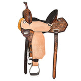 HILASON 16 In Western Horse Saddle American Leather Trail Barrel Brown - Uhorse