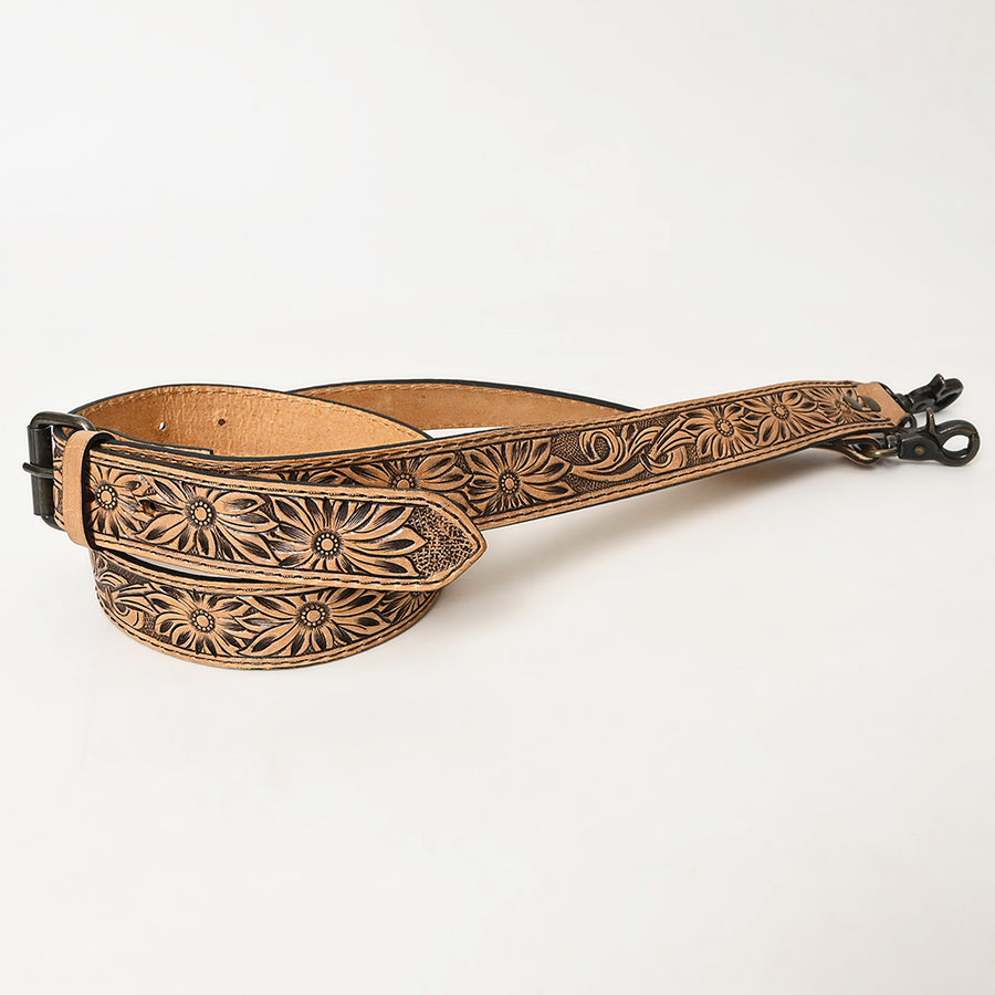 American Darling Hand Tooled Genuine Leather Crossbody Handle Bag Strap - Uhorse
