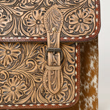 American Darling ADBG1426 Briefcase Hand Tooled Hair On Genuine Leather women bag western handbag purse