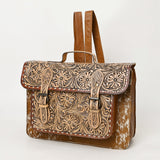 American Darling ADBG1426 Briefcase Hand Tooled Hair On Genuine Leather women bag western handbag purse