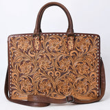 American Darling Hand-Tooled Genuine Leather Tote Bag – Floral Carved Western Design with Spacious Interior – Premium Artisan Craftsmanship