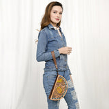 American Darling Hand Tooled Genuine Leather women bag western handbag purse