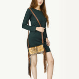American Darling ADBG1434 Cross Body Hair On Genuine Leather women bag western handbag purse