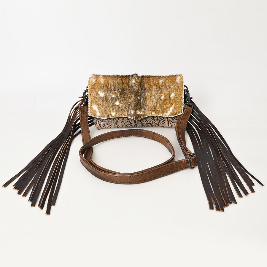 American Darling Hair-On Cowhide Genuine Leather Crossbody Bag – Western Fringe Design with Secure Storage – Premium Artisan Craftsmanship