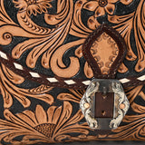 American Darling Briefcase Hand Tooled Genuine Leather Women Bag Western Handbag Purse |